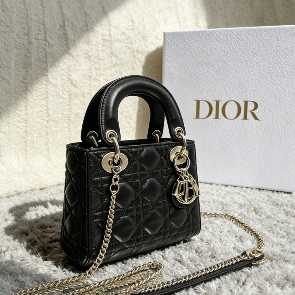 Mini Lady Dior Bag Black Cannage Lambskin - Picture 5 of 7